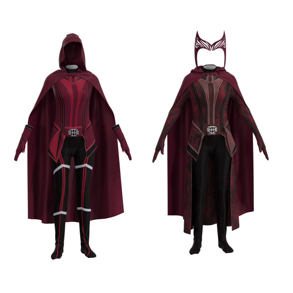 [Kids/Adults] WandaVision Cosplay  Wanda Maximoff Cosplay Costume With Cloak Halloween Costume