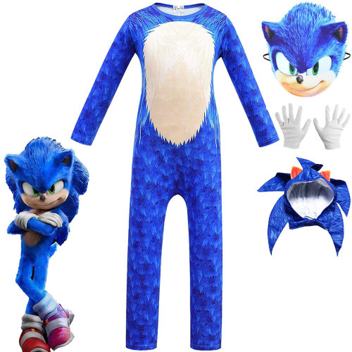 Sonic the Hedgehog Kids Boys Girls Halloween Costume With Hat