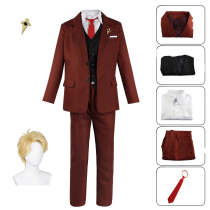 Anime Spy X Family Costume Twilight Loid Forger Brown Version Costume With Wigs Full Set Halloween Costume Set