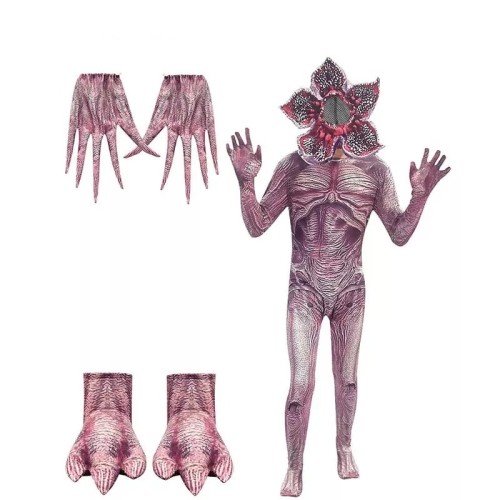Stranger Things Demogorgon Costume Horrifying Cosplay Costume Zentai Halloween Jumpsuit For Kids and Adults