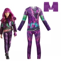 Kids Descendants 2 Costume Mal Costume Jumpsuit Halloween Cosplay Costume Zentai