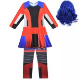 Kids Descendants 3 Evie Costume Costume Jumpsuit Halloween Zentai With Wigs Full Set
