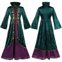 Hocus Pocus Winifred Sanderson Cosplay Costume Dress Halloween Costume For Kids and Adults