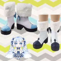 Vocaloid Shoes Snow Miku Cosplay Boots Halloween Party Cosplay Shoes