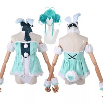 Vocaloid Hatsune Miku White Rabbit Pearl Cosplay Costume With Wigs Whole Set Halloween Cosplay Outfit