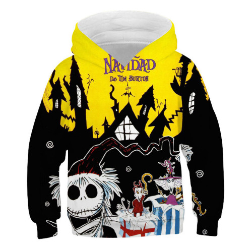 Kids Adults The Nightmare Before Christmas 3-D Fashion Print Hoodie Long Sleeves Hip Hop Sweatshirt