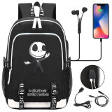 The Nightmare Before Christmas School Students Backpack with USB Charging Port & Headphone Port