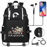 The Nightmare Before Christmas Backpack Large Capacity School Bag Laptop Backpack With USB Charging Port