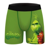 2022 Christmas Boxer Briefs The Grinch Funny Print Breathable Boxer Briefs For Male