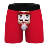 Christmas Underwear Santa Claus Fashion 3-D Print Comfort Breathable Boxer Briefs For Male