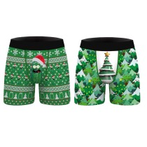 Christmas Boxer Briefs Mens Trendy Funny Print Comfort Boxer Briefs