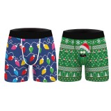 Christmas Boxer Briefs Mens Trendy Funny Print Comfort Boxer Briefs