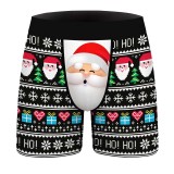 Christmas Underwear Santa Claus Fashion 3-D Print Comfort Breathable Boxer Briefs For Male