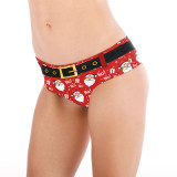 Christmas Underwear Santa Claus Women's Fashion Sexy Funny Naughty Print Cute Underwear Briefs