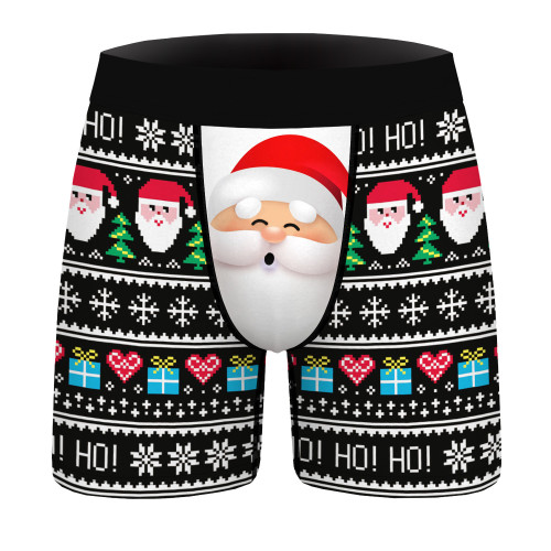 2022 New Christmas Boxer Briefs 3-D Trendy Print Mens Underwear Comfort Breathable Boxer Briefs