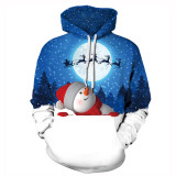 2022 Christmas Hoodie Trendy 3-D Print Casual Loose Pullover Sweatshirt For Youth Adults
