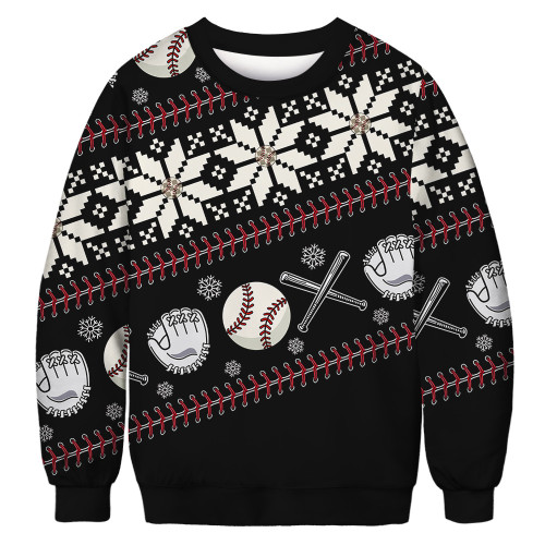 2022 Christmas Shirt Long Sleeve Casual Round Neck Unisex Xmas Sweatshirt