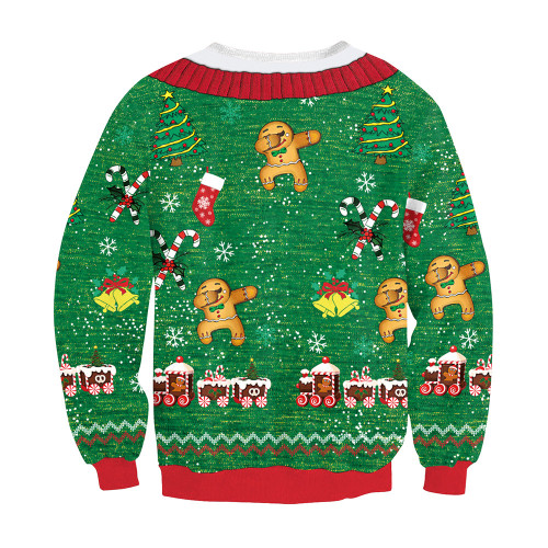 2022 Christmas Sweatshirt Round Neck Fashion Fake Two Piece Unisex Shirt
