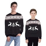 2022 Christmas Shirt Dad and Son Trendy Long Sleeves Round Neck Casual Sweatshirt