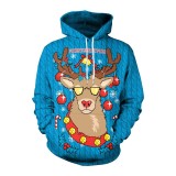 2022 Christmas Hoodie 3-D Fashion Print Long Sleeves Unisex Hooded Sweatshirt