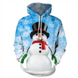 Christmas Hoodie Fashion 3-D Snowman Print Long Sleeves Couple Matching  Pullover Sweatshirt