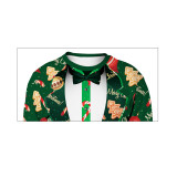 Christmas Shirt Fashion Fake Two Piece Print Casual Round Neck Xmas Sweatshirt