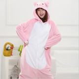 Kigurumi Animal Onesies Fashion Cute Cartoon Pink Cat Hoodie Pajamas