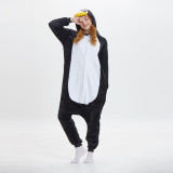Kids Adults Kigurumi Animal Onesies Thickened Coral Fleece Sleepwear Penguin Hoodie Pajamas