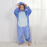 Kids Adults Kigurumi Animal Onesies Stitch Fall and Winter Flannel Pajamas