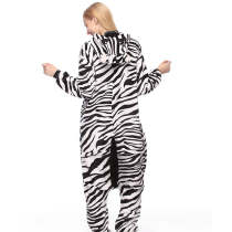 Kigurumi Animal Onesies Cartoon Hooded Flannel Zebra Pajamas
