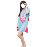 Overwatch D.Va Hana Song Costume Pajama Hooded Dress Halloween Performance Cosplay Costume