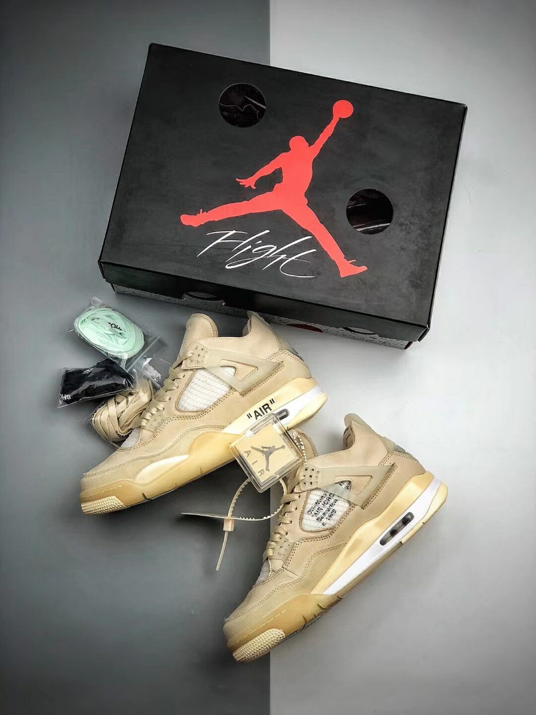 off white x air jordan 4 cream