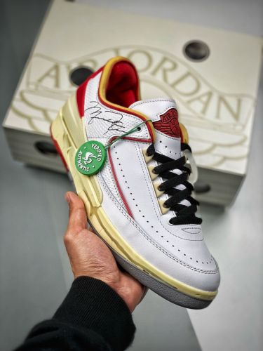 OFF-White x Air Jordan 2 Low  White and Varsity Red DJ4375-106