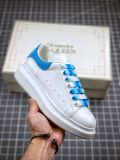 Alexander McQueen/亚历山大麦昆 松糕鞋厚底增高小白鞋蓝尾
