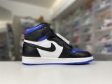 Air Jordan 1 White High Top/Black and Blue Toe 555088-041