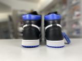 Air Jordan 1 White High Top/Black and Blue Toe 555088-041