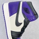 Air Jordan 1 Retro High OG Court Purple AJ1 黑紫脚趾 555088-501