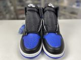 Air Jordan 1 White High Top/Black and Blue Toe 555088-041