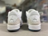 Air Jordan 3 Pure White 爆裂 水晶底136064-111