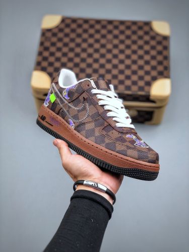 路易威登Louis vuitton ×Nike Air Force 1 Low 07 棕色空军一号6A8PYL-001