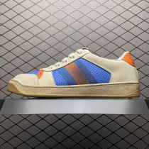 Gucci 古驰 Screener GG珐琅 复古做旧老爹板鞋蓝橙
