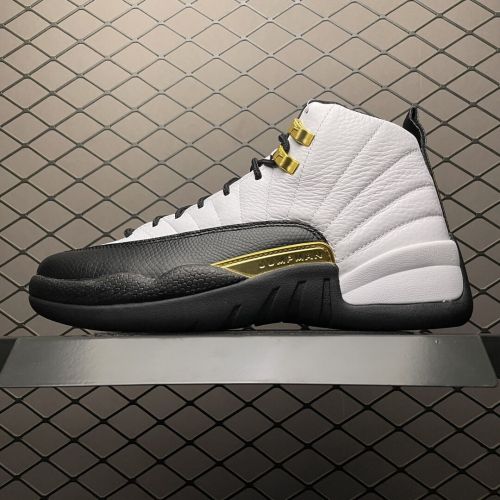 Air Jordan 12 Gold Clasp BLACK and White CT8013-170
