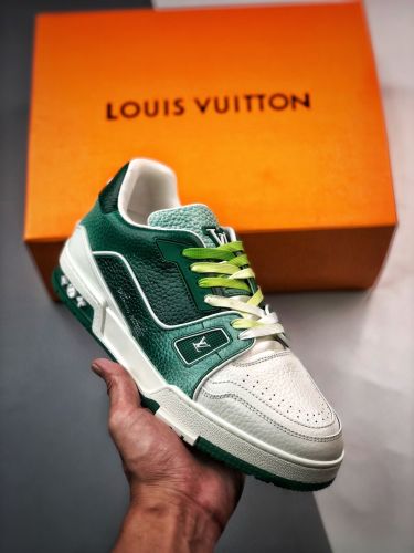 Louis Vuitton Trainer Sneaker Low休闲运动文化百搭篮球板鞋白绿