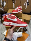 路易威登Louis Vuitton x Nike Air Force 1联名款 空军一号低帮休闲运动板鞋白红