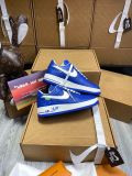 路易威登Louis Vuitton x Nike Air Force 1联名款 空军一号低帮休闲运动板鞋蓝白