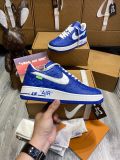 路易威登Louis Vuitton x Nike Air Force 1联名款 空军一号低帮休闲运动板鞋蓝白