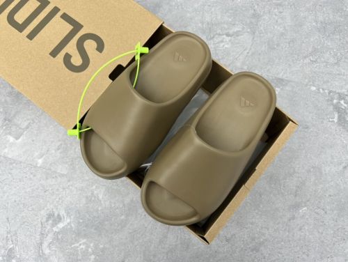 Adidas originals Yeezy Slide 休闲拖鞋 咖啡灰色 FV8425