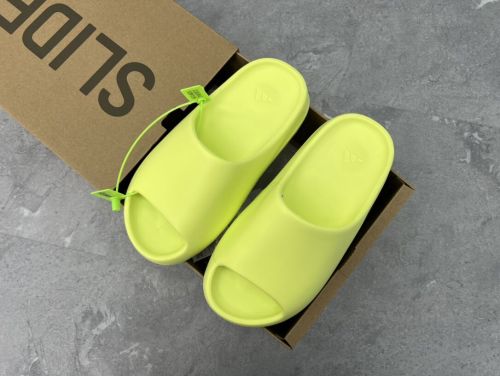 Adidas originals Yeezy Slide 休闲拖鞋 荧光绿色 GX6138