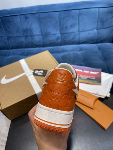 路易威登Louis Vuitton x Nike Air Force 1联名款 空军一号低帮休闲运动板鞋白橙