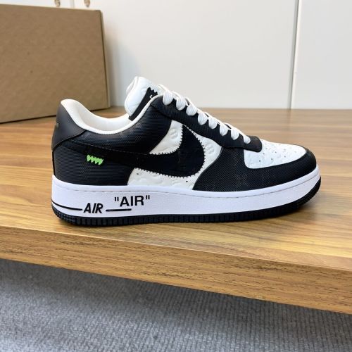 路易威登Louis Vuitton x Nike Air Force 1联名款 空军一号低帮休闲运动板鞋黑白